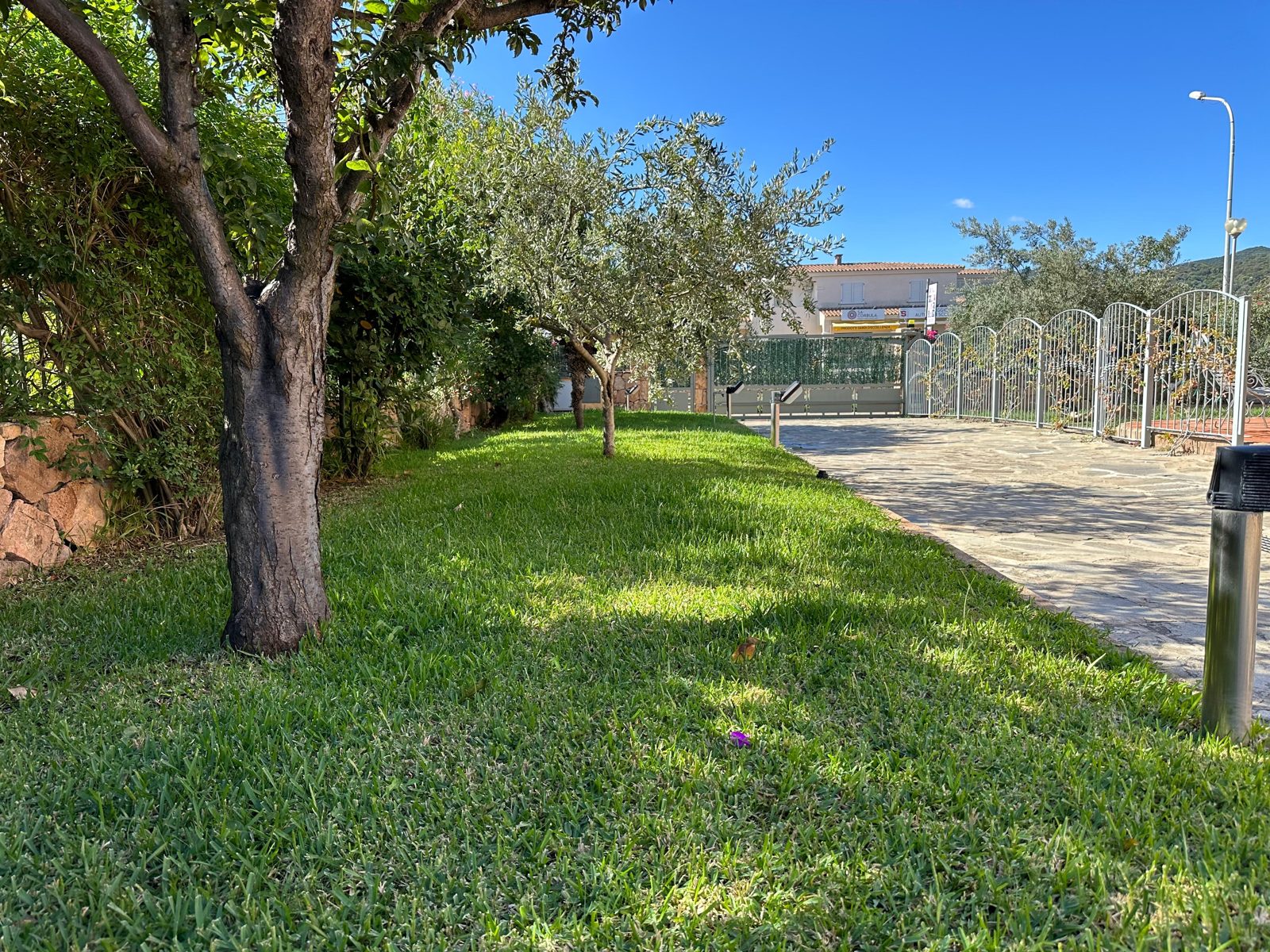 Private garden with lawn and trees at Casa del Sole — vacation rental in San Teodoro, Sardinia